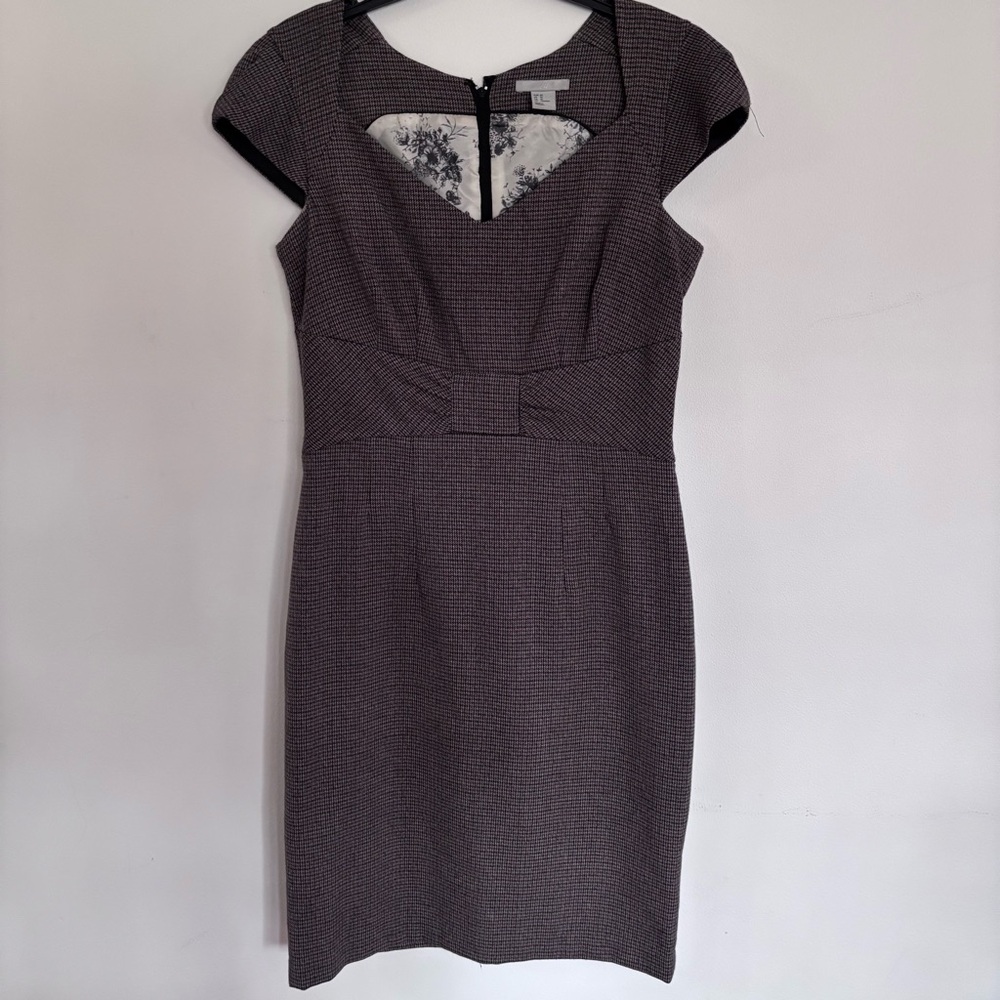 Houndstooth fitted dress